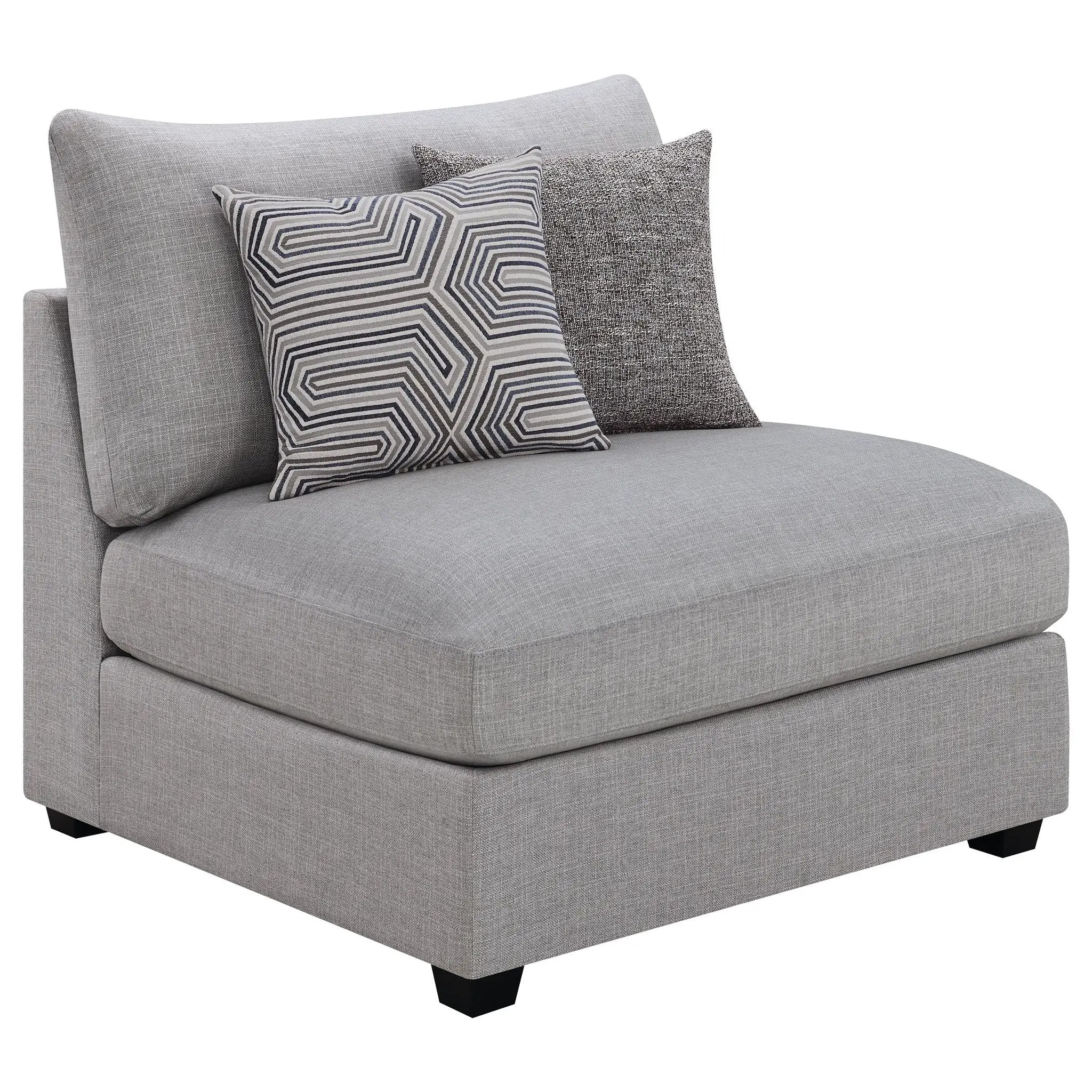 Cambria Upholstered Armless Chair Grey by Unique Piece Furniture