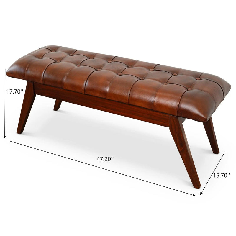 Maja - Bench - Cognac / Dark Brown by HouseOfZazla