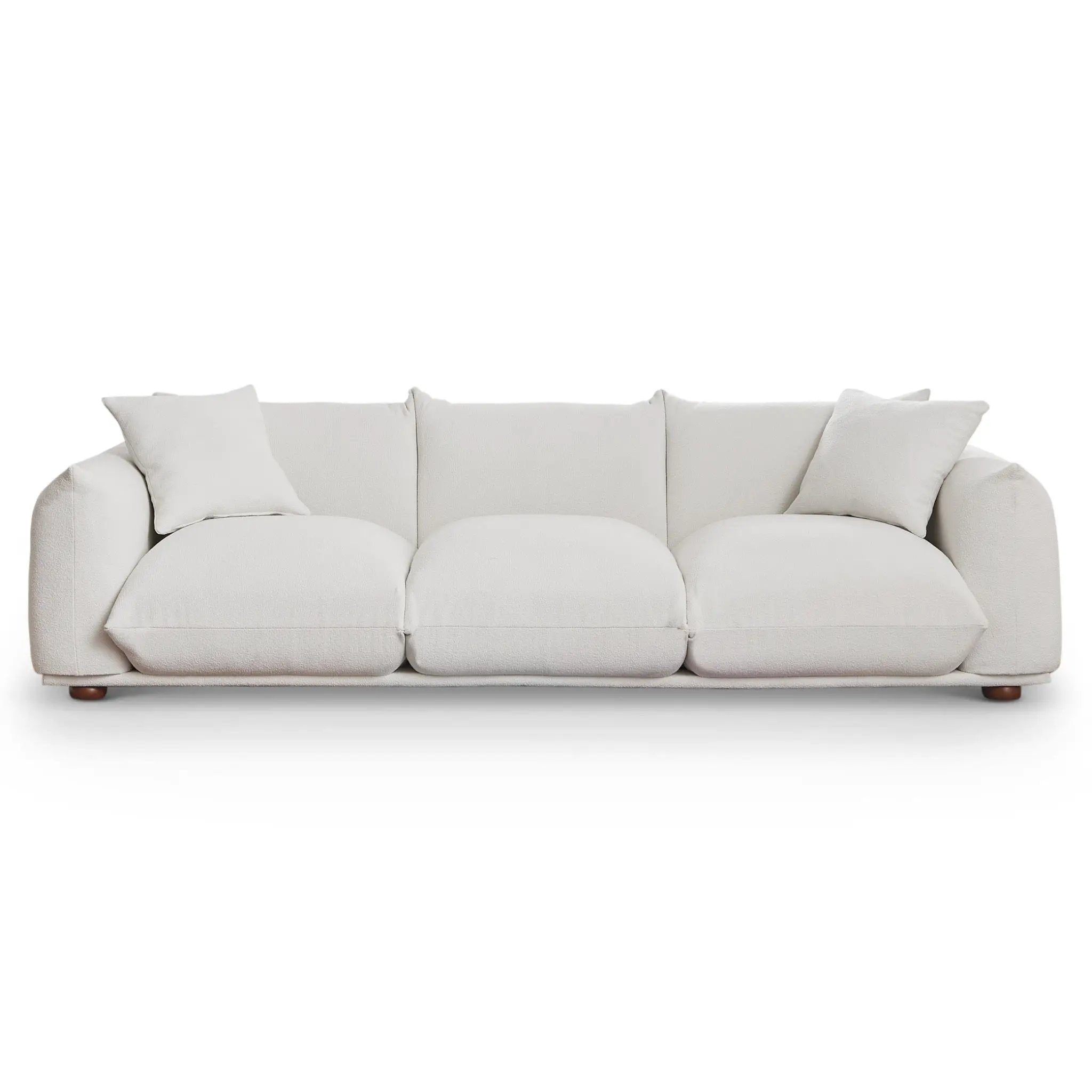 Kely Modern 100'' Cream Boucle Upholstered Sofa by HouseOfZazla