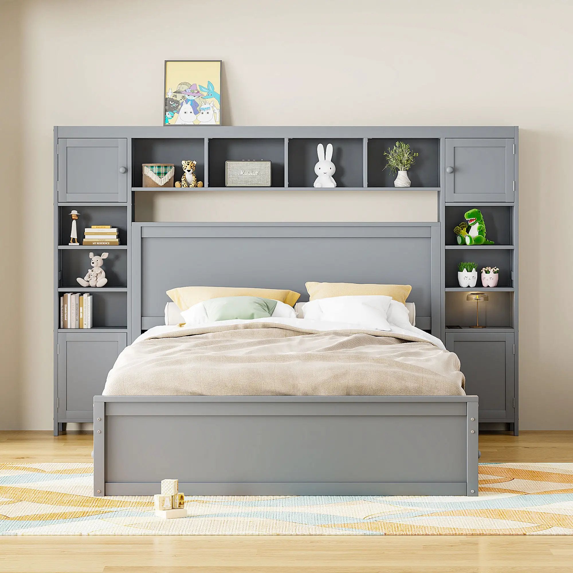 Bed With All In One Cabinet, Shelf And Sockets by HouseOfZazla