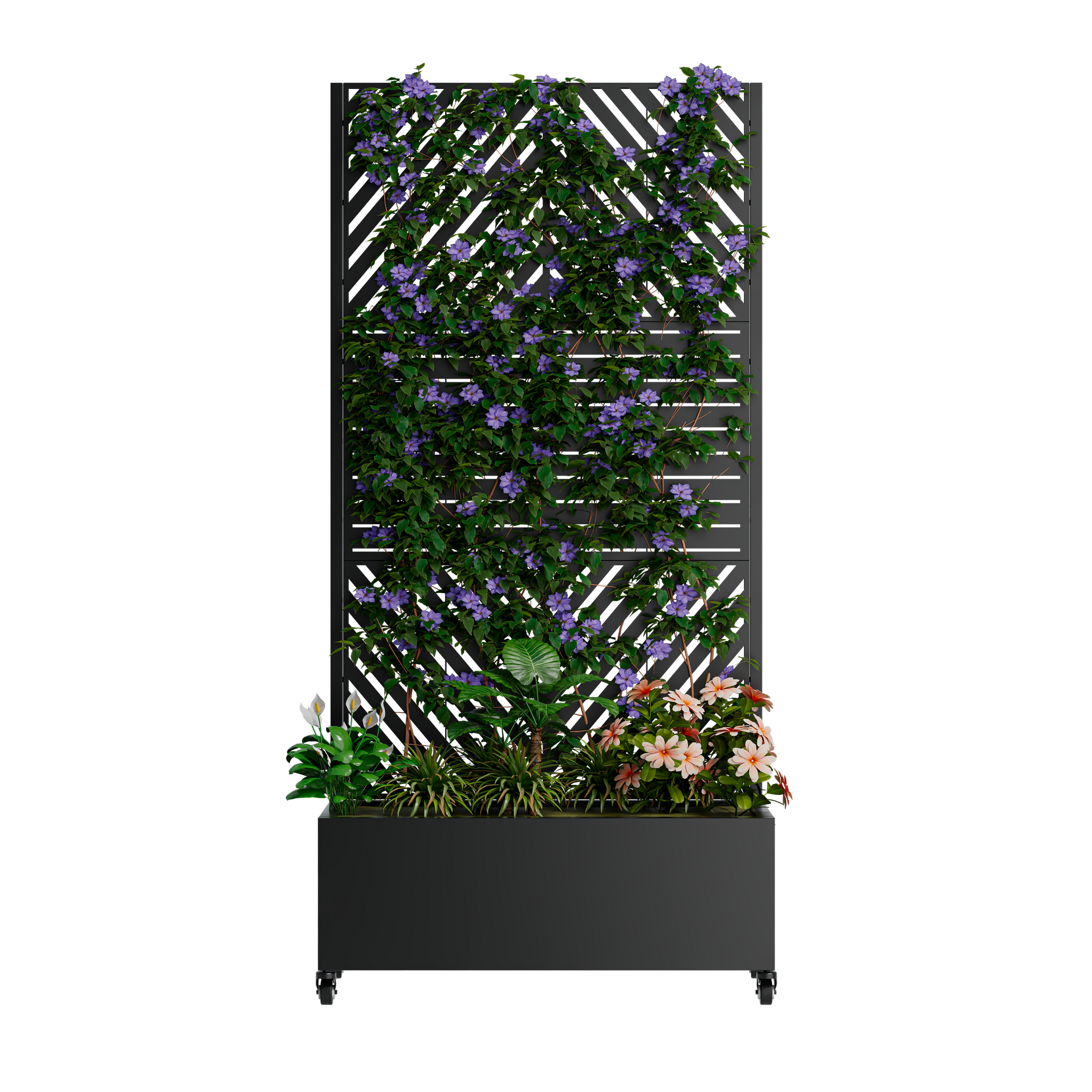 Metal Planter Box with Trellis, 73'x35'x16 Raised Garden Bed by HouseOfZazla