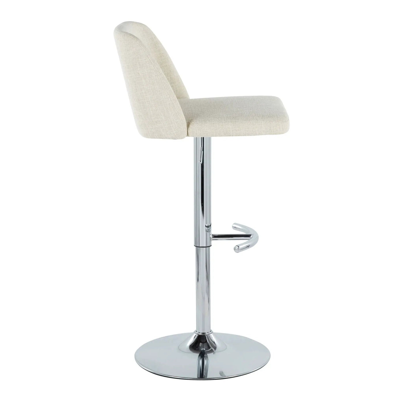 Toriano - Contemporary Adjustable Barstool Swivel With Rounded T Footrest (Set of 2) by HouseOfZazla