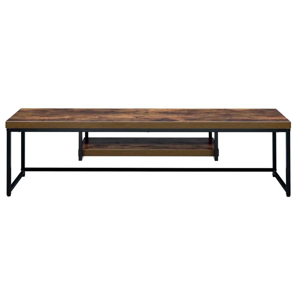 Bob - 16" TV Stand - Weathered Oak & Black Metal by Unique Piece Furniture