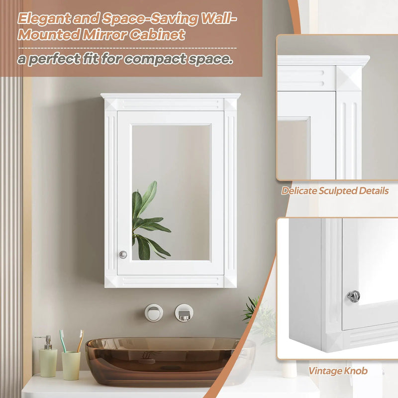 Wall Mounted Bathroom Storage Medicine Cabinet For Over Toilet With Mirror by HouseOfZazla