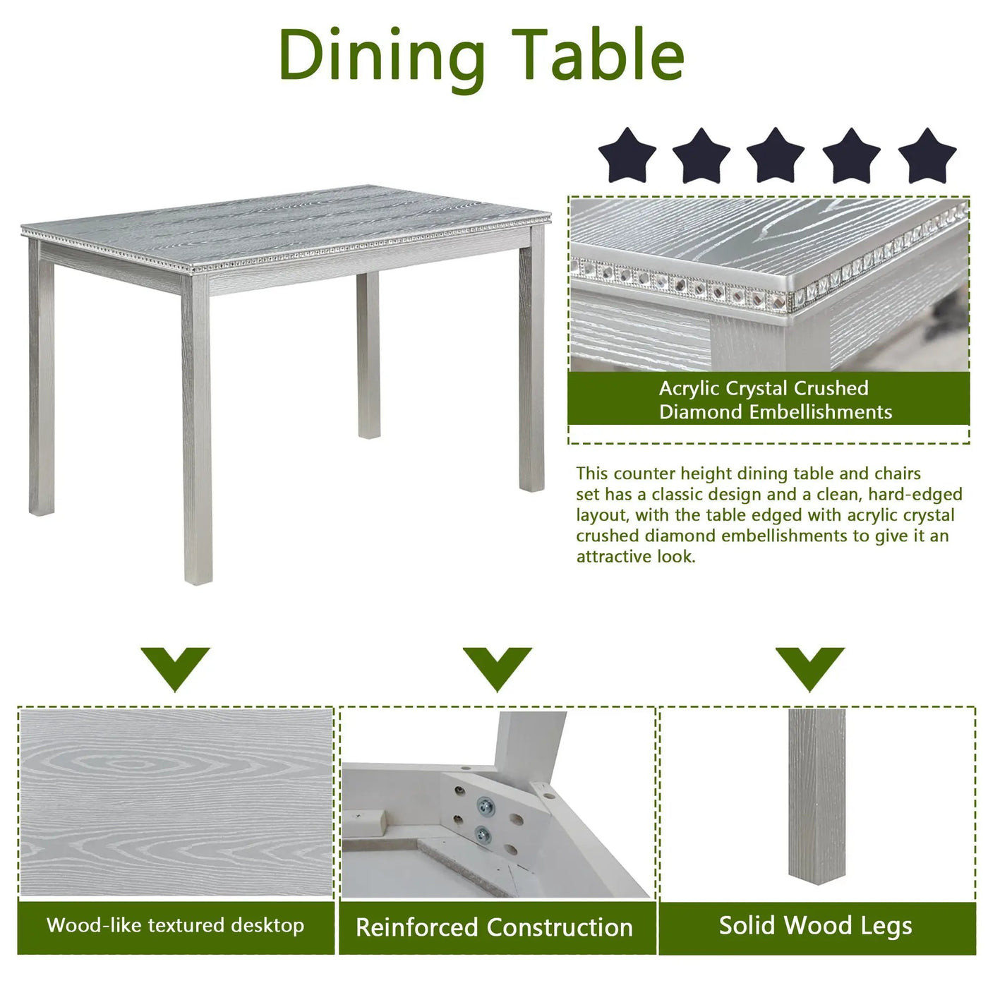Dining Table Set, Table With A Rectangular Table And Upholstered Chairs by HouseOfZazla