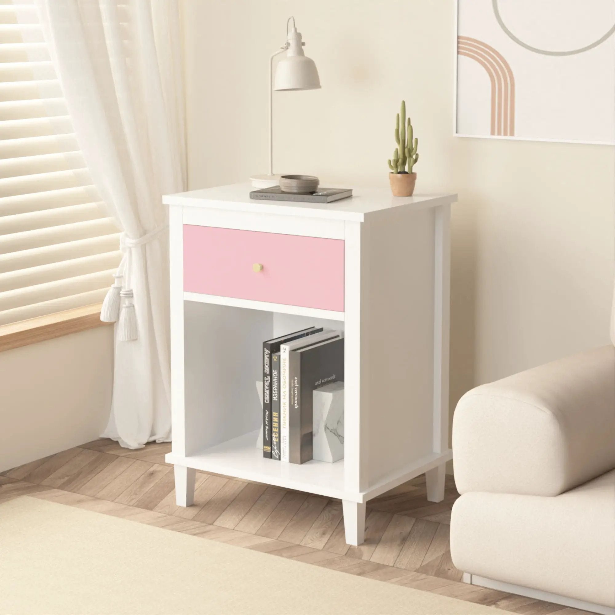 Nightstand With 1 Drawer 1 Shelf by HouseOfZazla