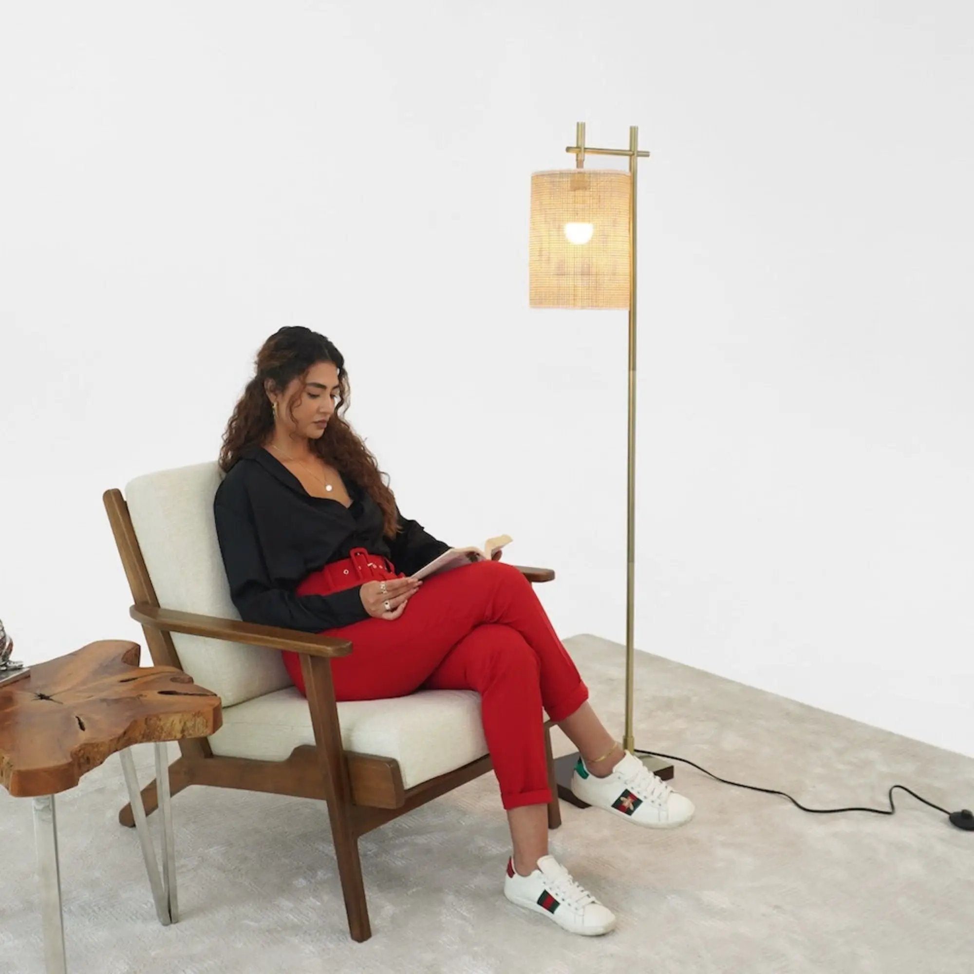 Brizo - Tall Corner Floor Lamp - Gold by HouseOfZazla