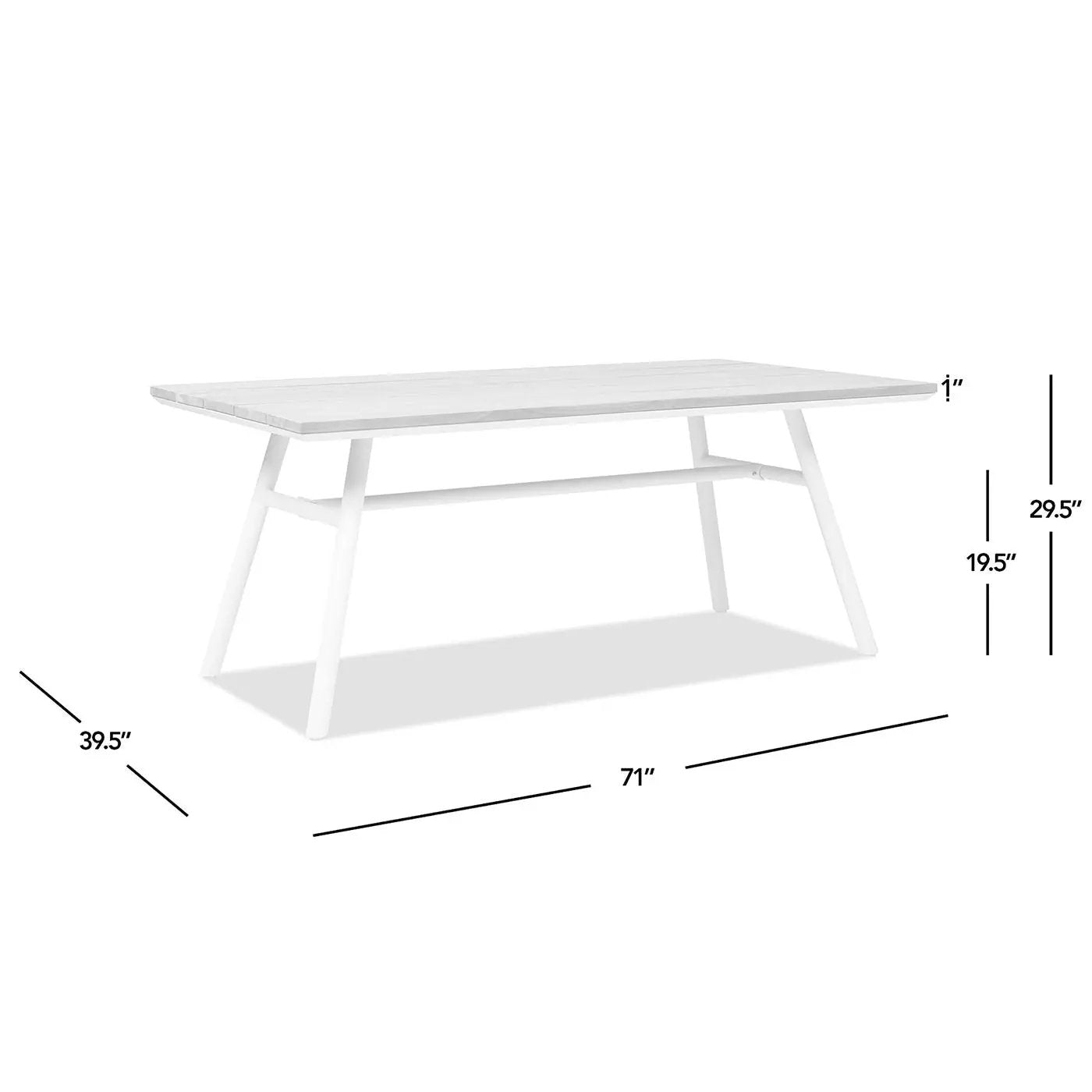 Maiden - 6 Seater Patio Dining Table - Natural Teak by HouseOfZazla