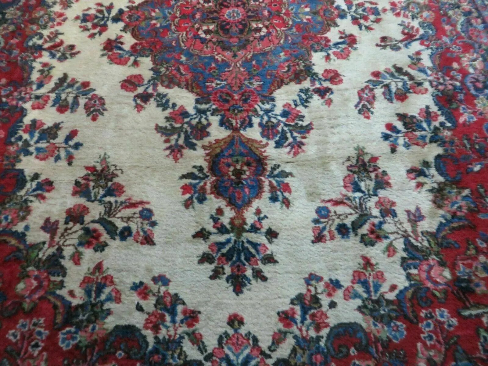 Persian Sarouk Rug 9x12 - Semi Open Field Medallion Carpet by Jewel Rugs