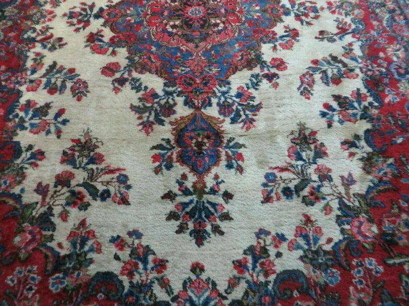 Persian Sarouk Rug 9x12 - Semi Open Field Medallion Carpet by Jewel Rugs