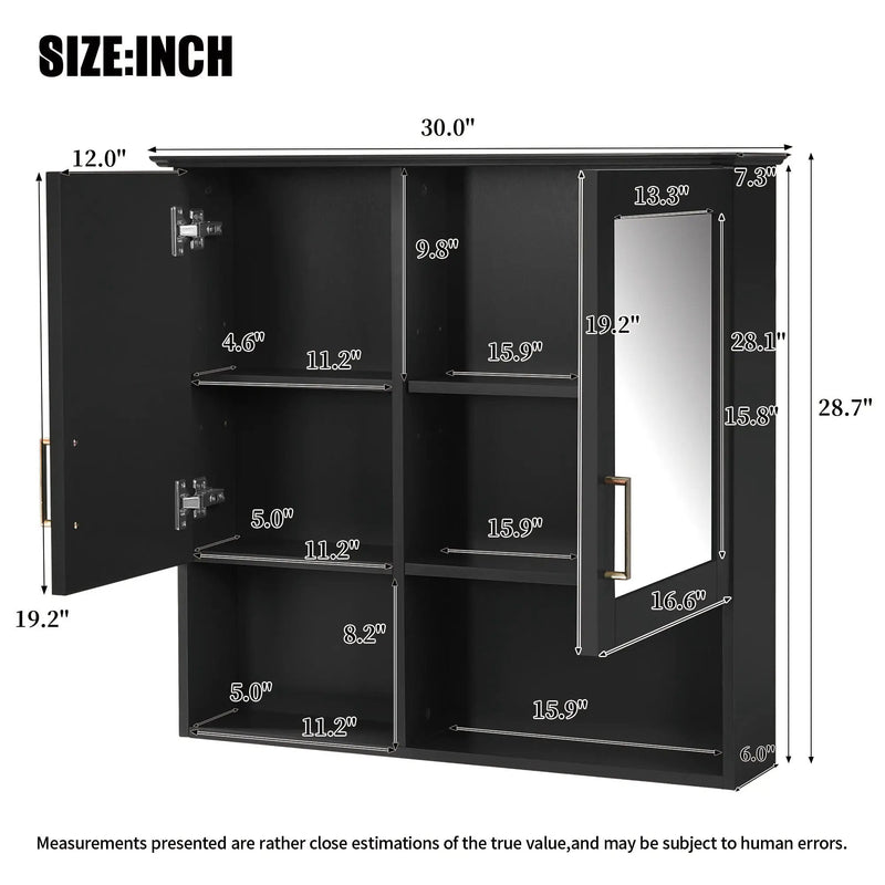 2 In 1 Wall-Mounted Mirror Cabinet With Adjustable Shelves by HouseOfZazla