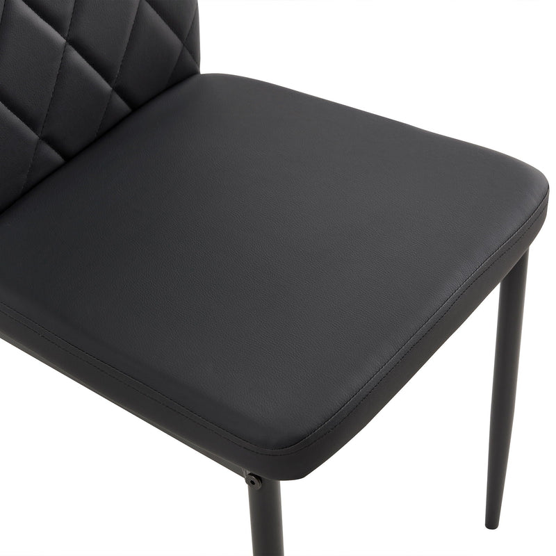 Modern 5 Piece Dining Table Set With Glass Top And Chairs - Black by HouseOfZazla