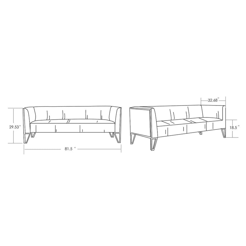 Vector - 3 Seat Sofa - Gray by HouseOfZazla
