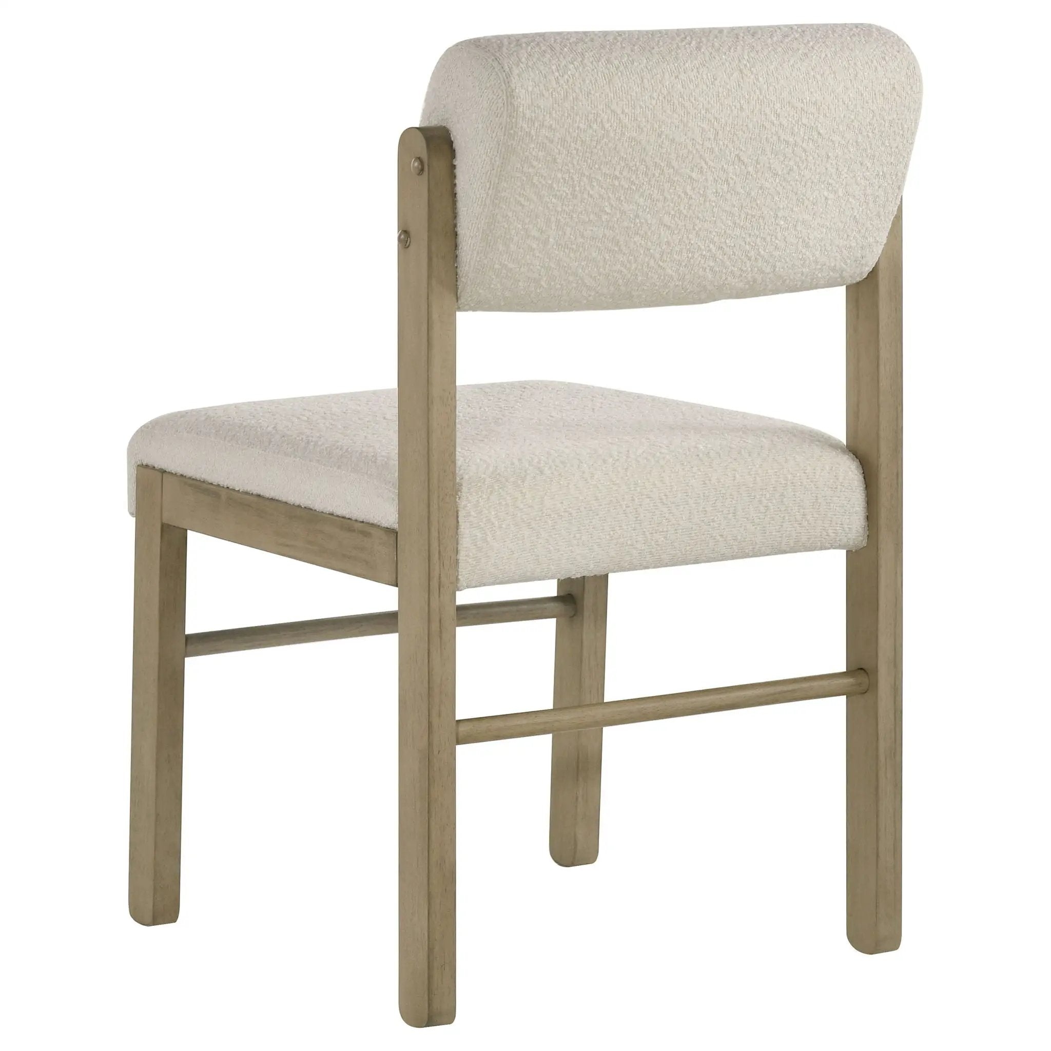 Kehoe Upholstered Dining Side Chair Cream and Natural Oak (Set of 2) by Unique Piece Furniture