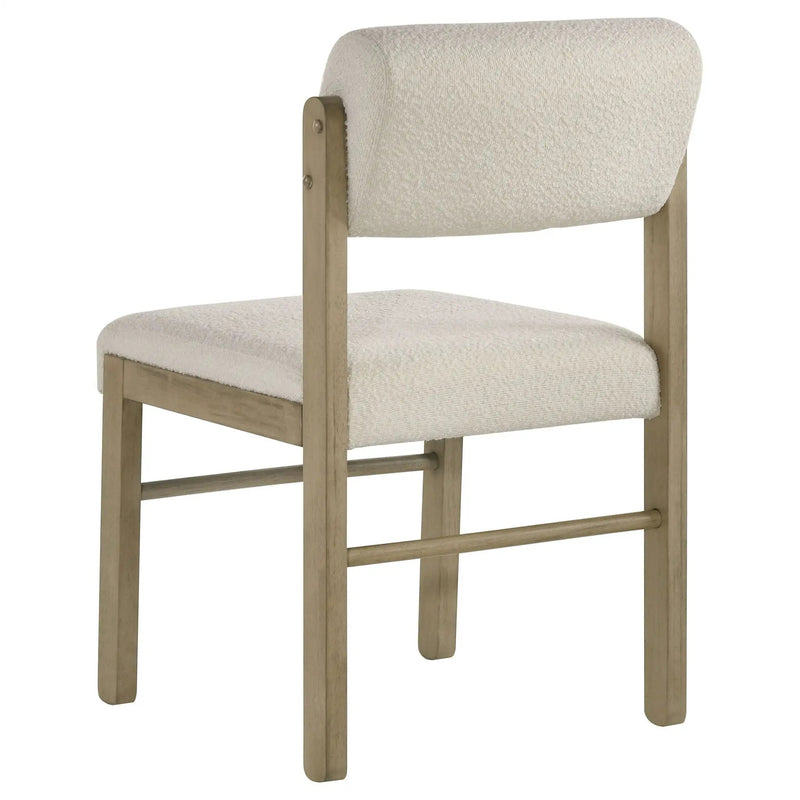 Kehoe Upholstered Dining Side Chair Cream and Natural Oak (Set of 2) by Unique Piece Furniture