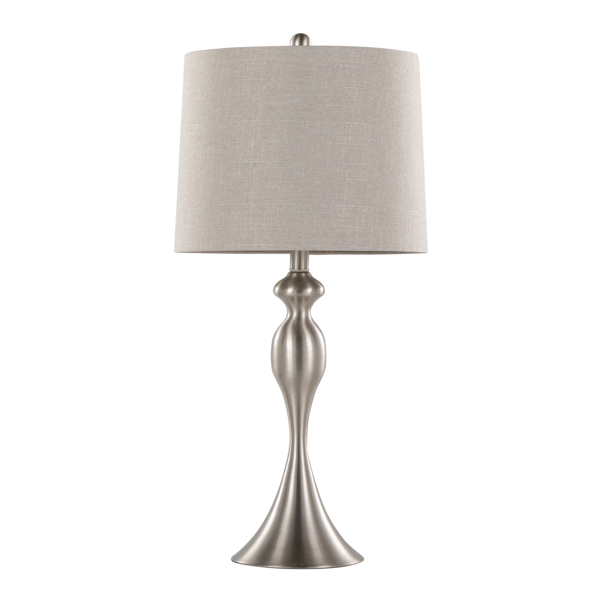 Ashland - Contemporary Table Lamp (Set of 2) - Nickel / Light Gray by HouseOfZazla