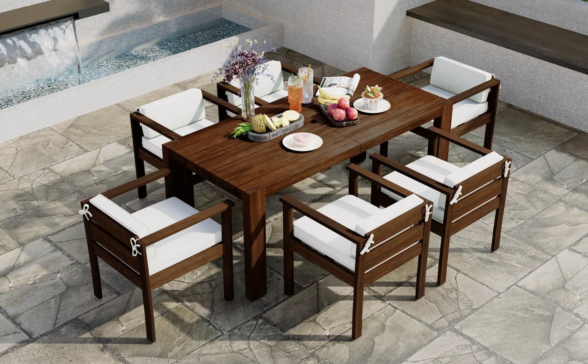 TREXM 7-Piece Patio Dining Table Set for 6 by HouseOfZazla