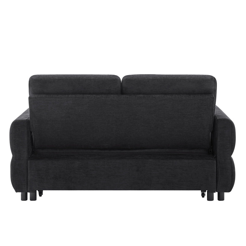 Convertible Sofa Bed Loveseat With Adjustable Backrest And USB Ports by HouseOfZazla