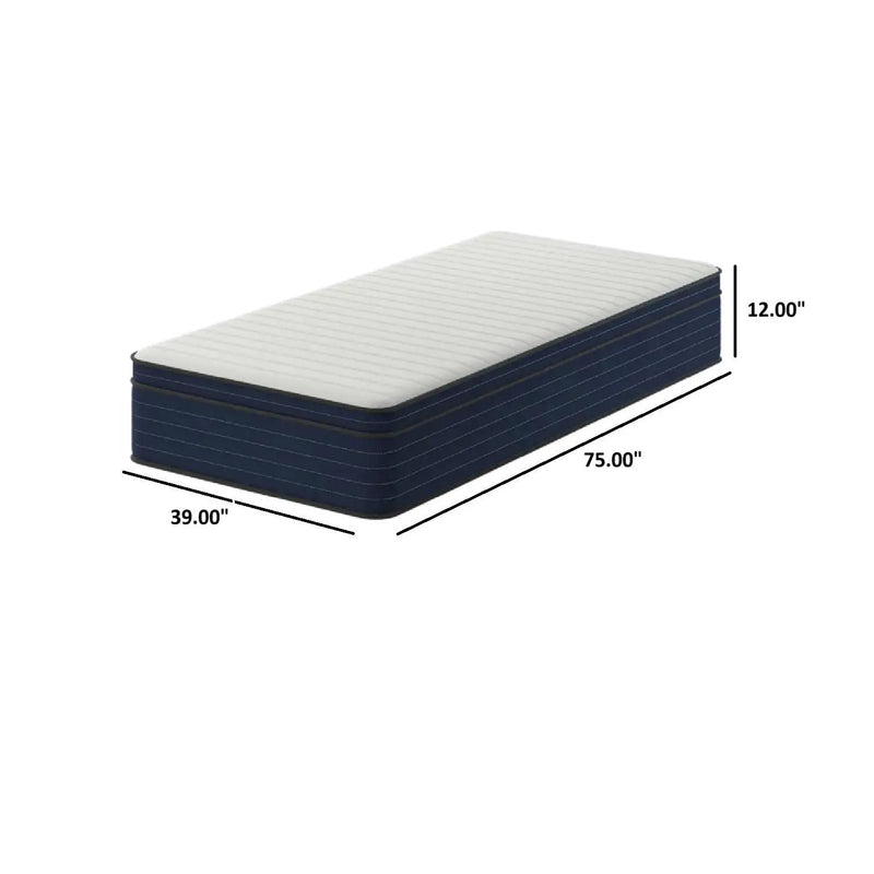 12" Medium Firm Euro Top Hybrid Cooling Gel Infused Pocket Spring And Memory Foam Mattress by HouseOfZazla