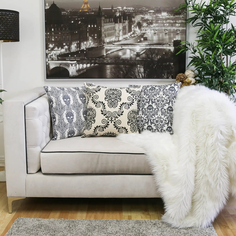 Baroque Skull Throw Pillow by HouseOfZazla