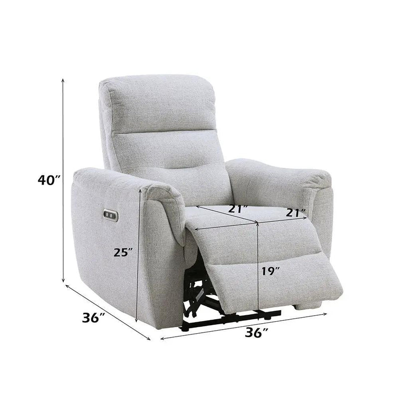 Eastre - Power Motion Recliner With USB Port - Beige Chenille by Unique Piece Furniture