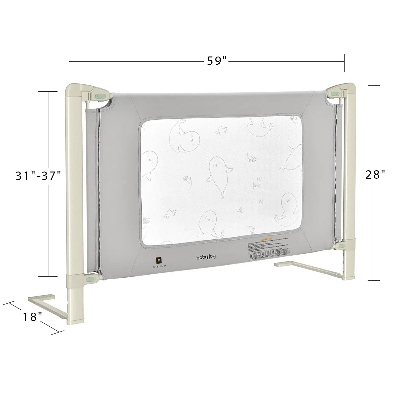 Bed Rail Guard for Toddlers Kid with Adjustable Height and Safety Lock by DirectDeals