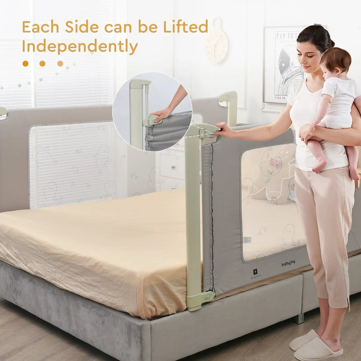 Bed Rail Guard for Toddlers Kid with Adjustable Height and Safety Lock, photo 6 of 10