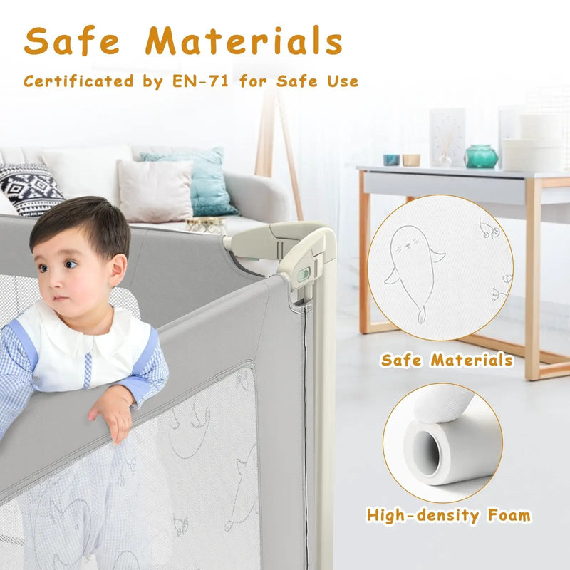 Bed Rail Guard for Toddlers Kid with Adjustable Height and Safety Lock by DirectDeals
