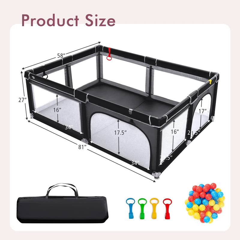 Extra-Large Safety Baby Fence with 50 Ocean Balls by DirectDeals
