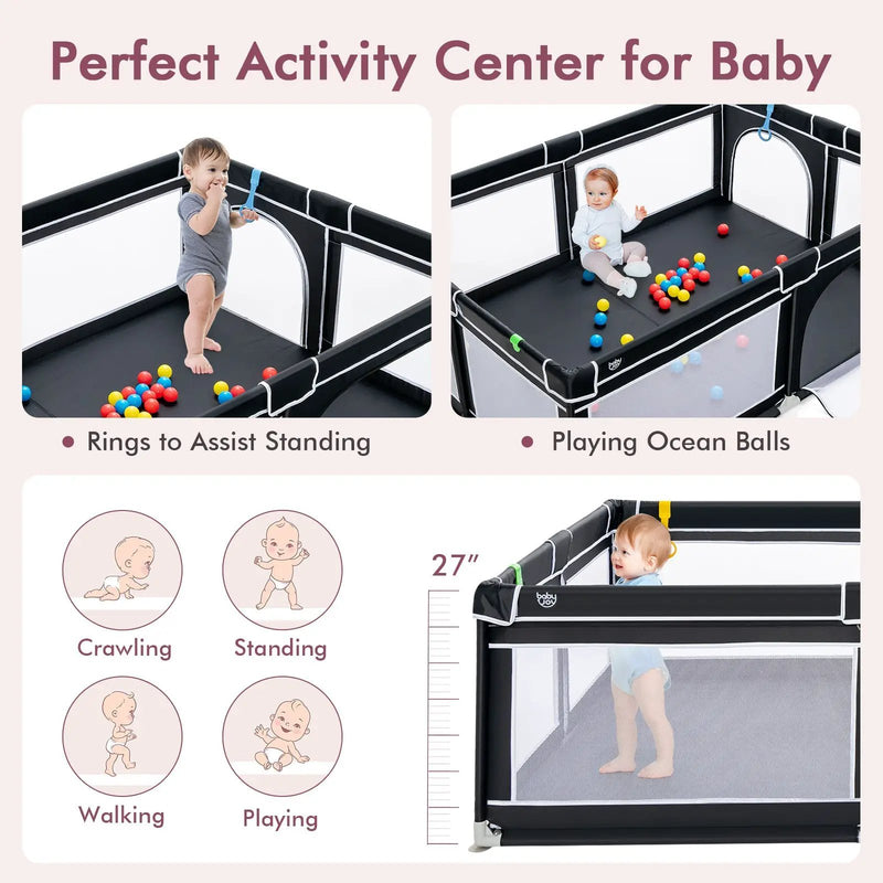 Extra-Large Safety Baby Fence with 50 Ocean Balls by DirectDeals