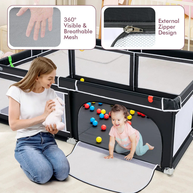 Extra-Large Safety Baby Fence with 50 Ocean Balls by DirectDeals