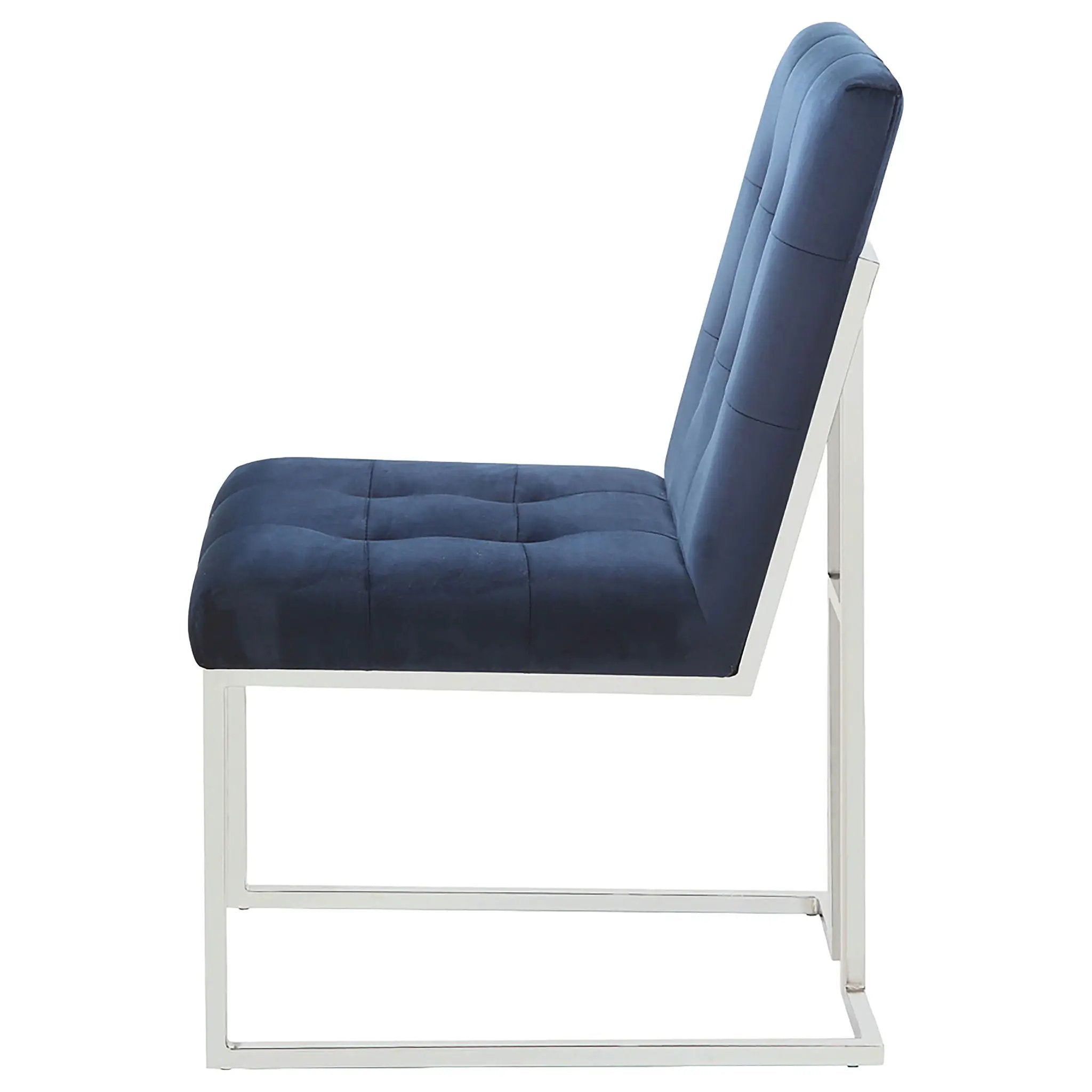 Cisco Velvet Upholstered Dining Side Chair Chrome (Set of 2) by Unique Piece Furniture