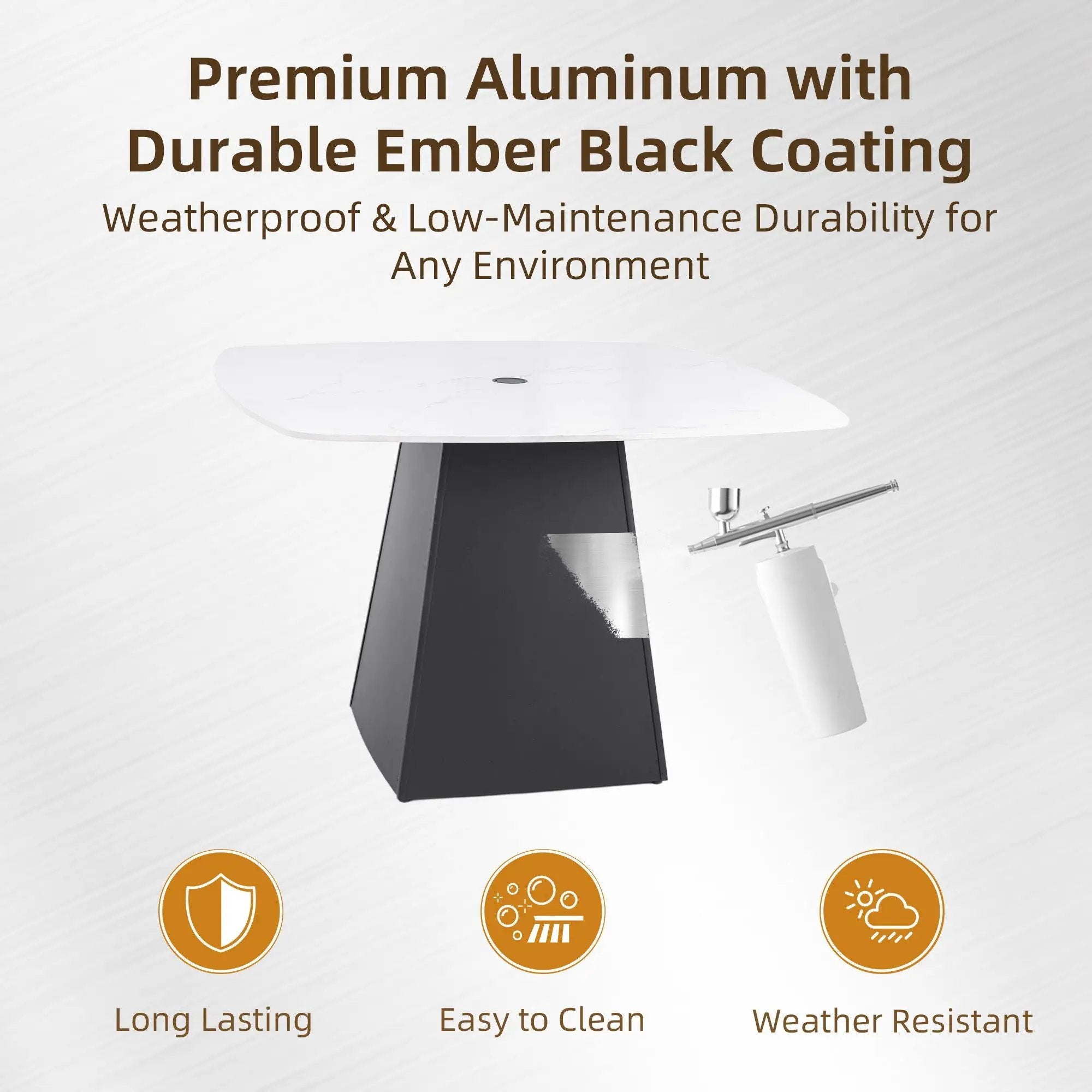 Rounded Square Outdoor Pedestal Dining Table by Unique Piece Furniture