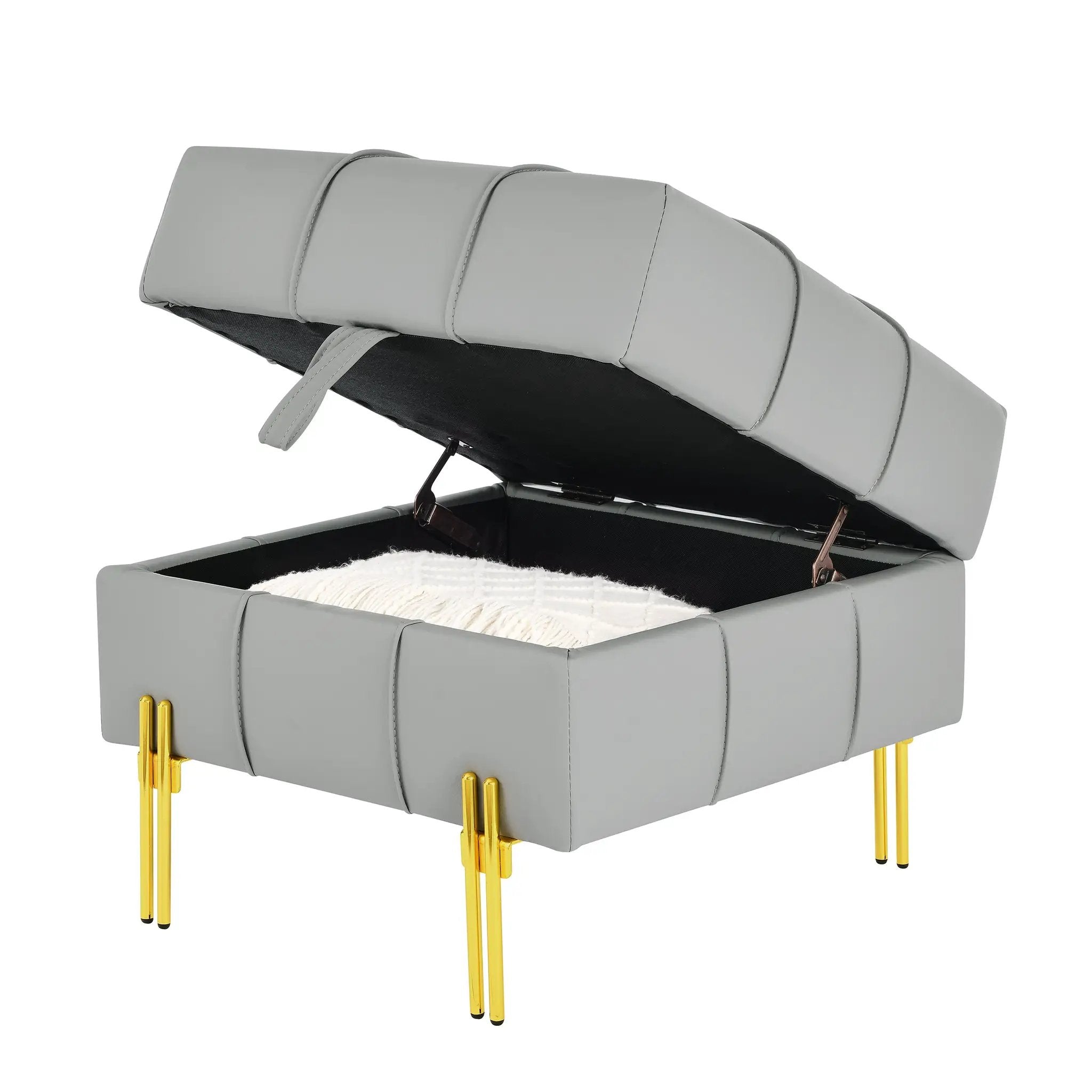 22 Inches Anti-Scratch Leather Storage Ottoman by HouseOfZazla