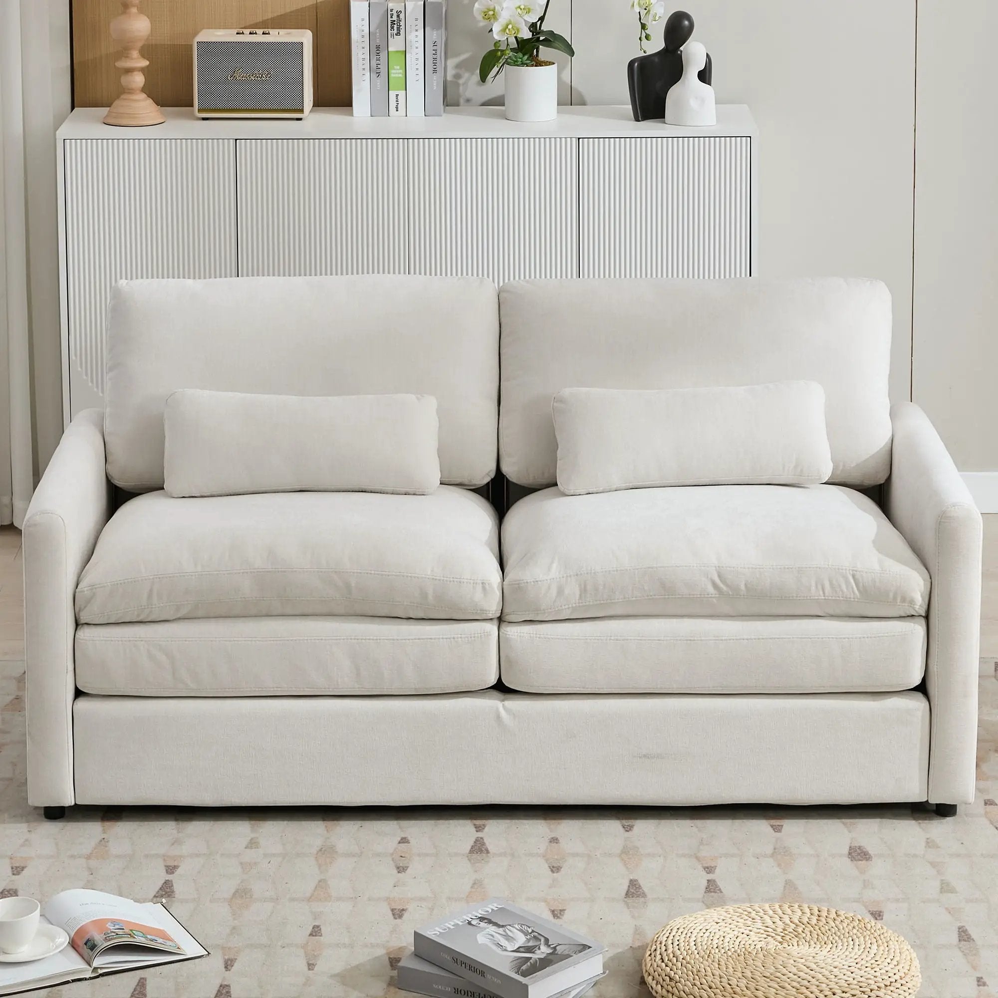 Cozy Upholstered Cushion Loveseat Sofa For Living Room by HouseOfZazla