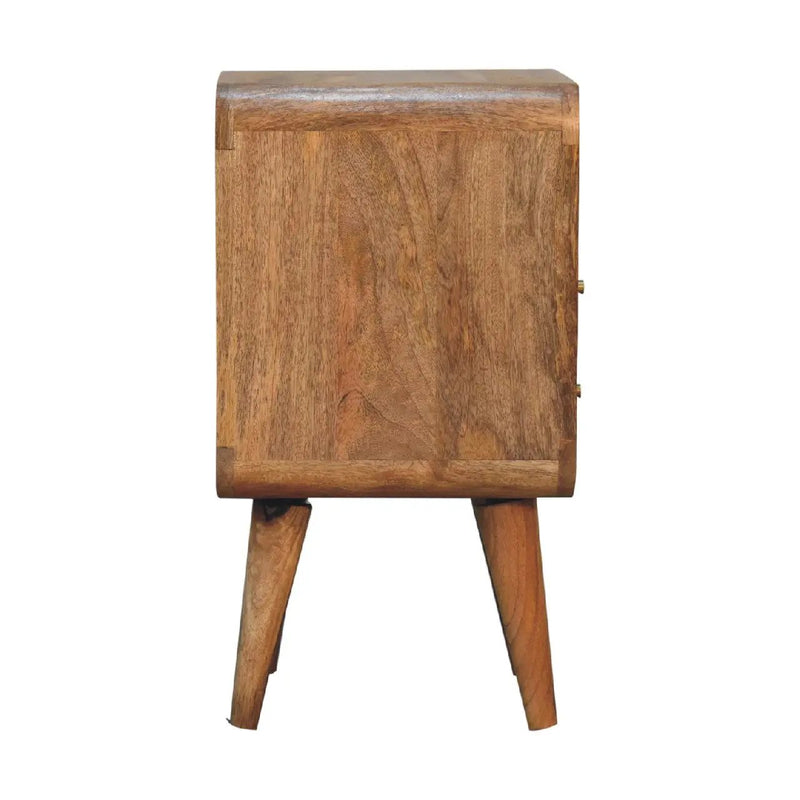 Solid Wood Mini Lille Curved Nightstand by HouseOfZazla