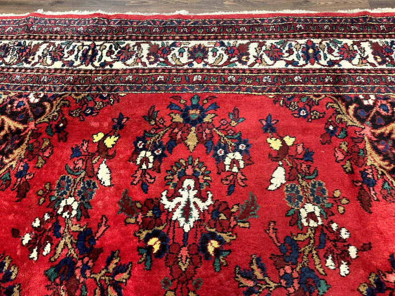 Palace Size Persian Rug 11x18, Red, Bibikabad Rug, Handmade Large Wool Carpet, Persian Hamadan Rug, Dargazin Rug by Jewel Rugs
