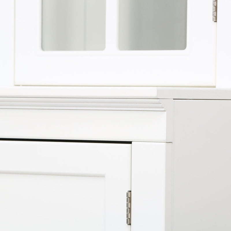 Retro Style Hutch Cabinet With Glass Door, China Cabinet For Home by HouseOfZazla