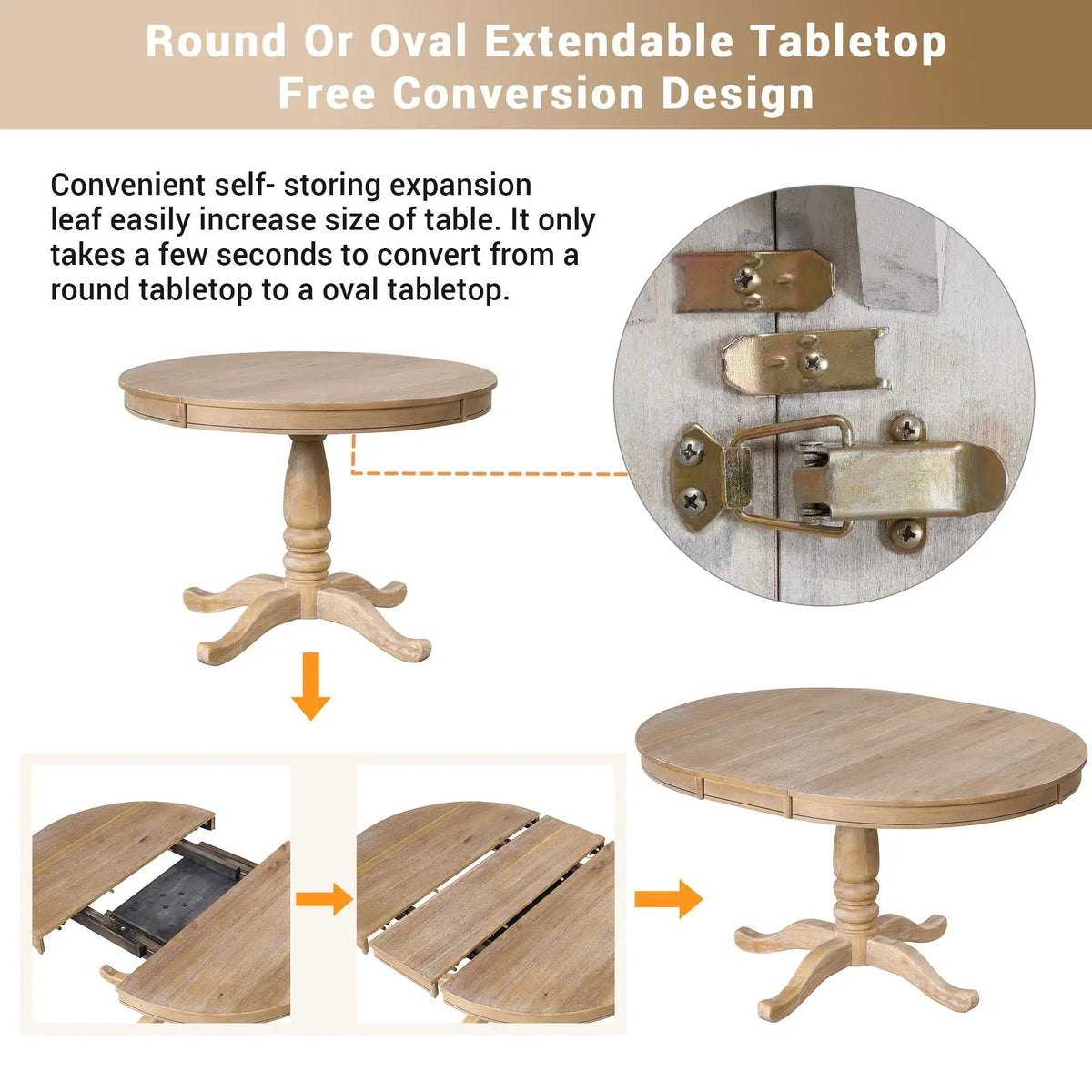 Modern Dining Table Set For 4, Round Table And 4 Kitchen Room Chairs, 5 Piece Kitchen Table Set For Dining Room, Dinette, Breakfast Nook, photo 8 of 14