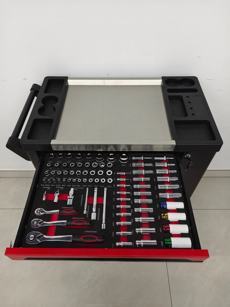 7 Drawer SPCC Rolling Tool Chest with 258-Piece Complete Tool Set by HouseOfZazla