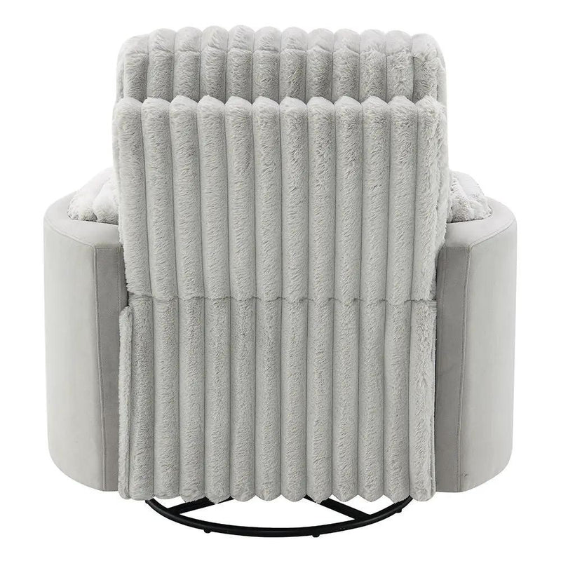 Emee - Glider Recliner With Swivel - Gray Corduroy by Unique Piece Furniture