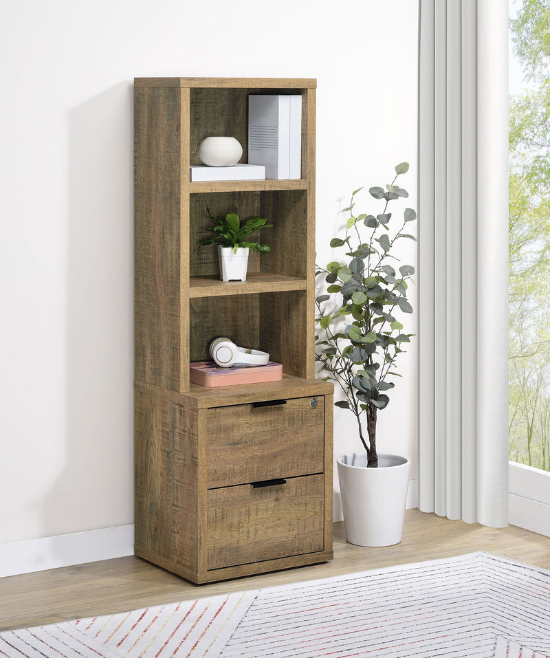 Westpark 3-shelf Bookcase USB and Lockable Drawer Mango by Unique Piece Furniture
