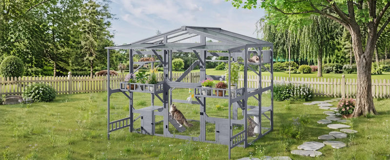Large Outdoor Catio for 6-10 Cats by HouseOfZazla