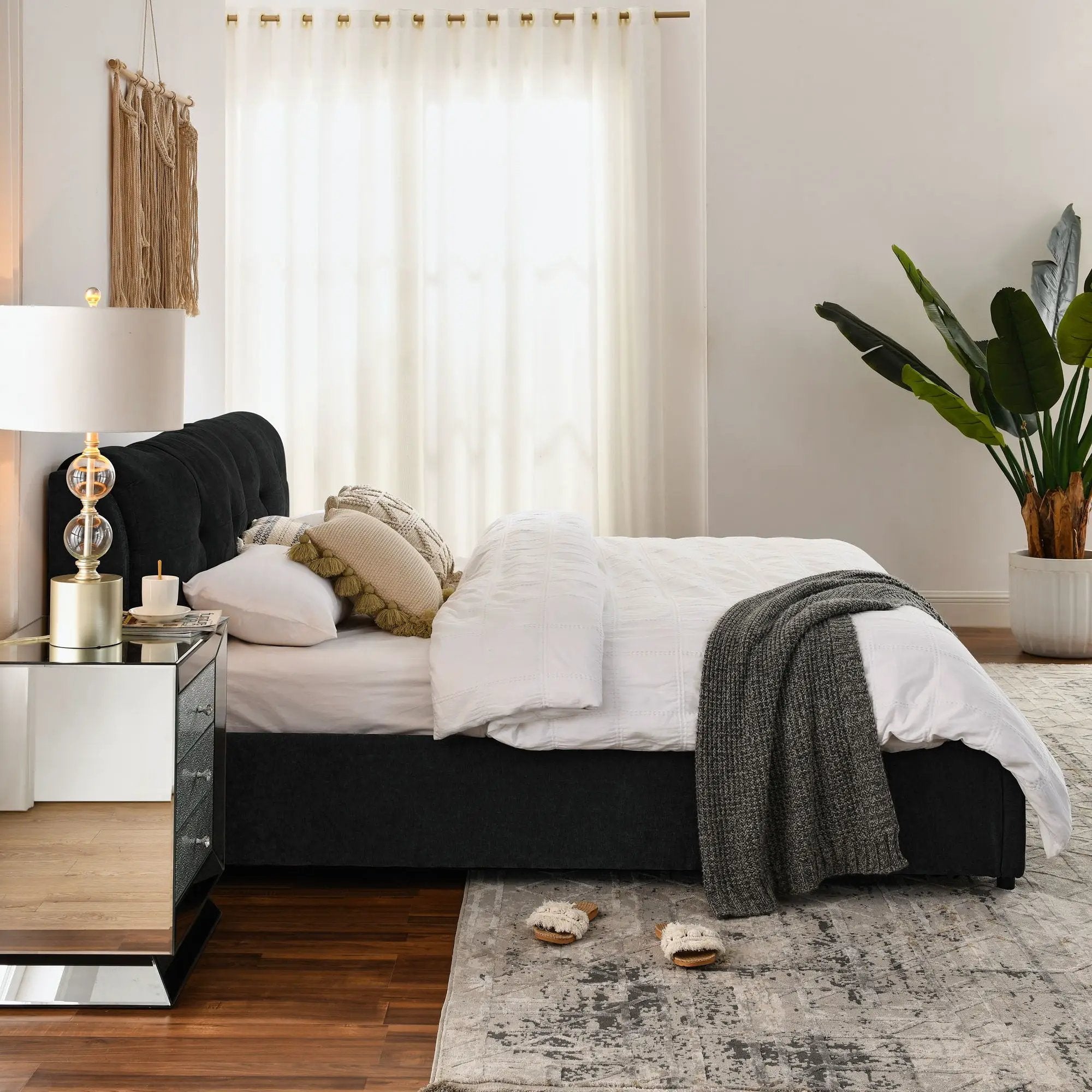 Storage Upholstered Hydraulic Platform Bed With Integrated Headboard by Unique Piece Furniture