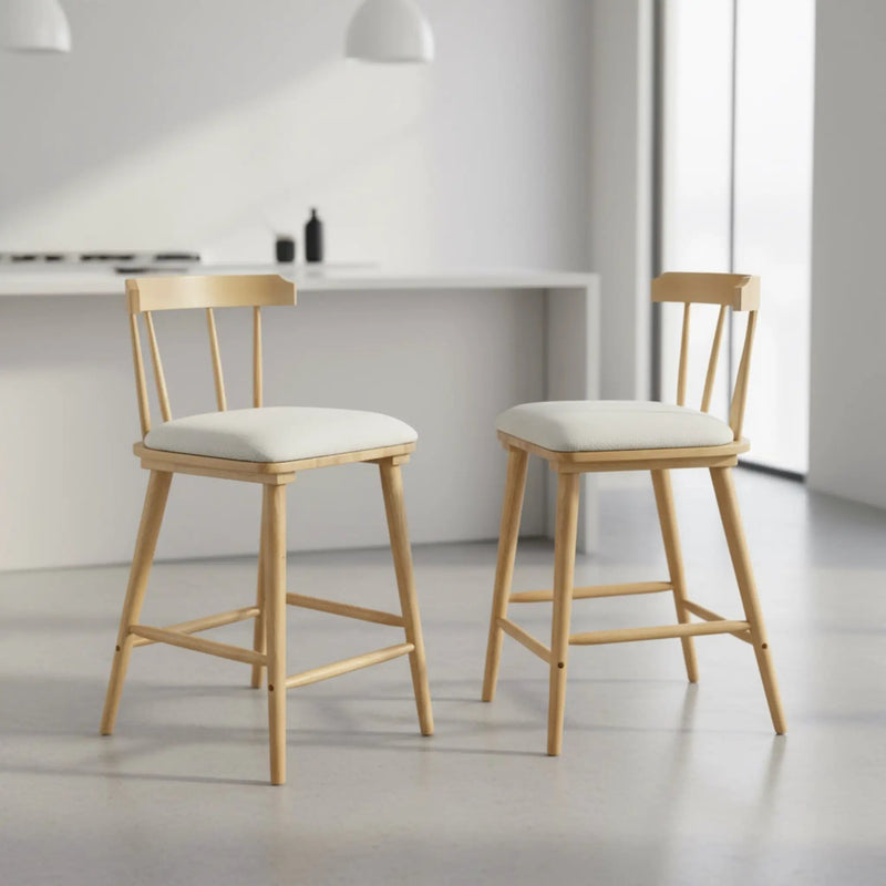 Olivia Indoor Wooden Upholstered Counter Stool by HouseOfZazla