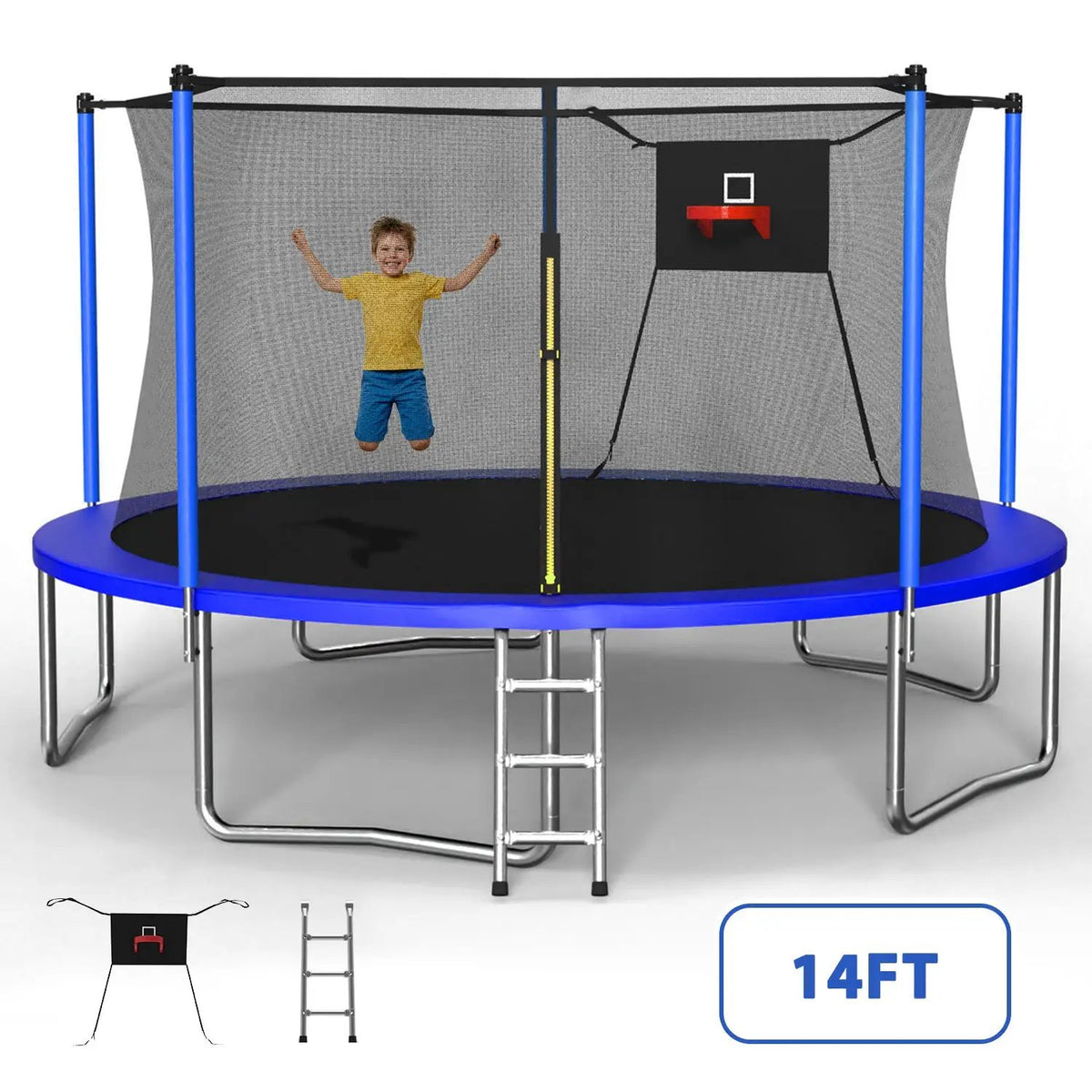 14FT Trampoline with Enclosure Net by HouseOfZazla