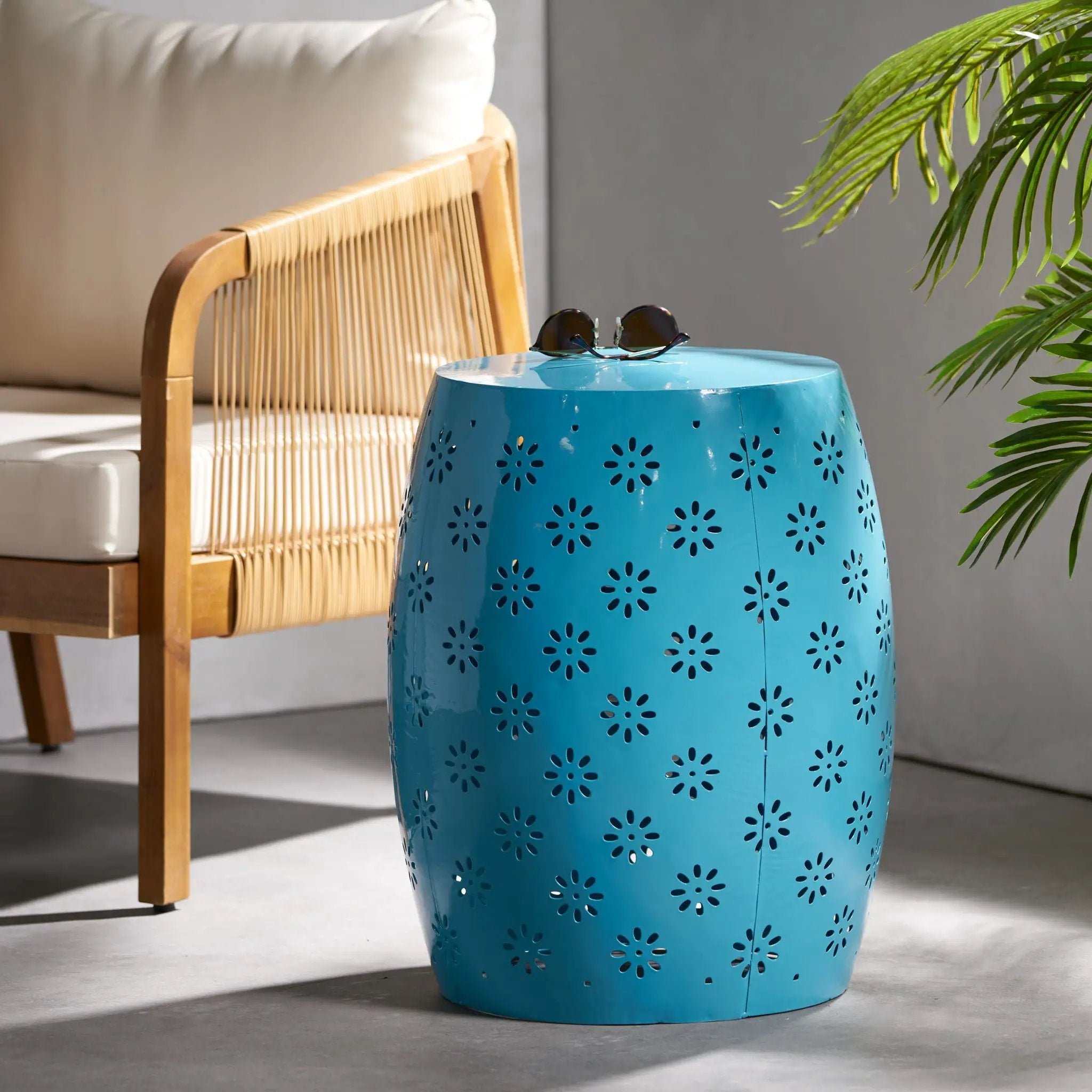 Soleil Barrel Shaped Side Table by HouseOfZazla