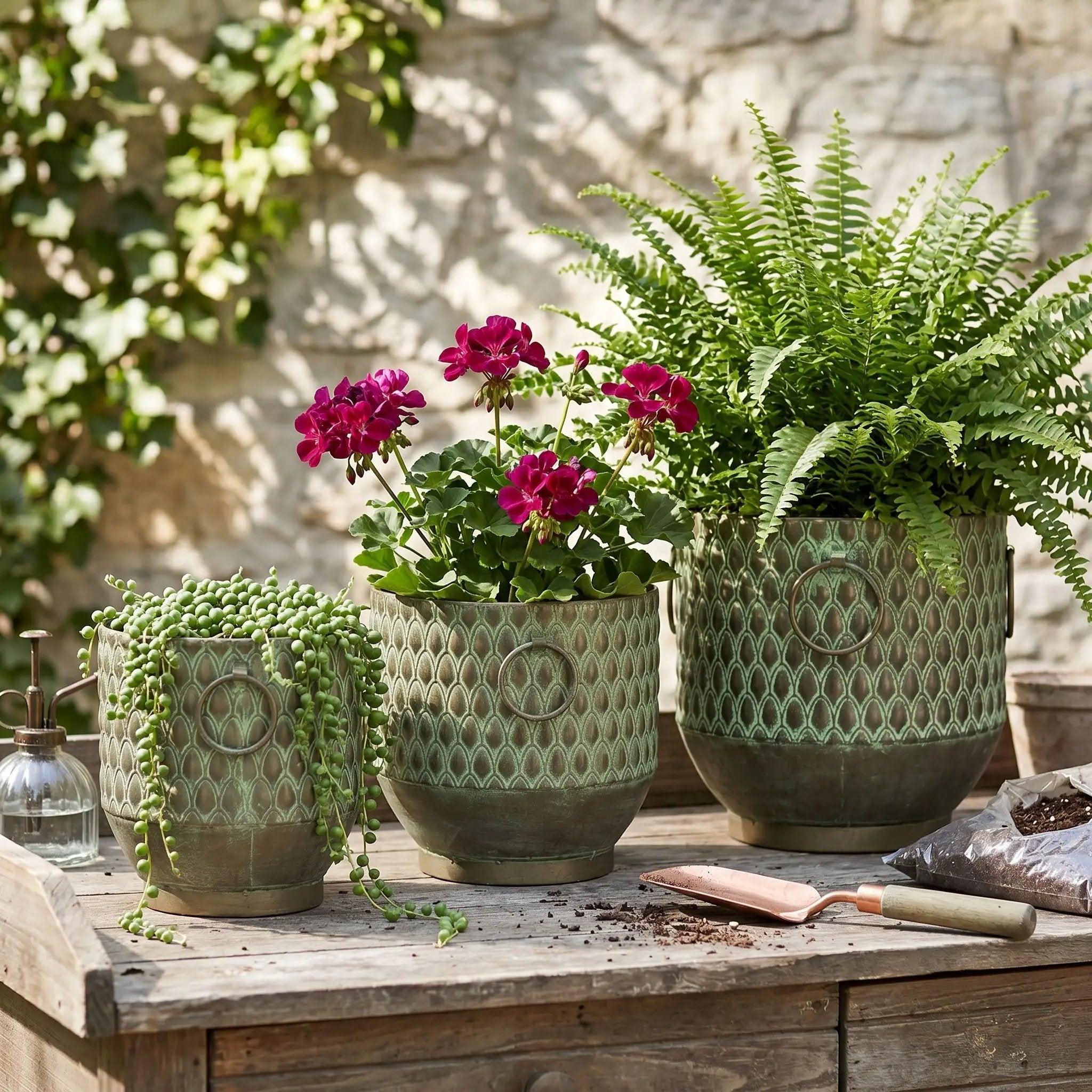 S/3 Textured Planters Set by HouseOfZazla