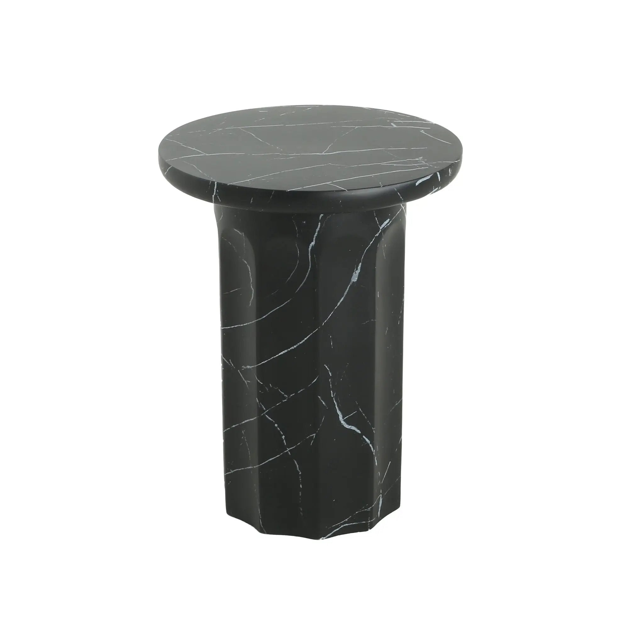 Outdoor Lightweight Concrete Marble Effect Side Table by HouseOfZazla