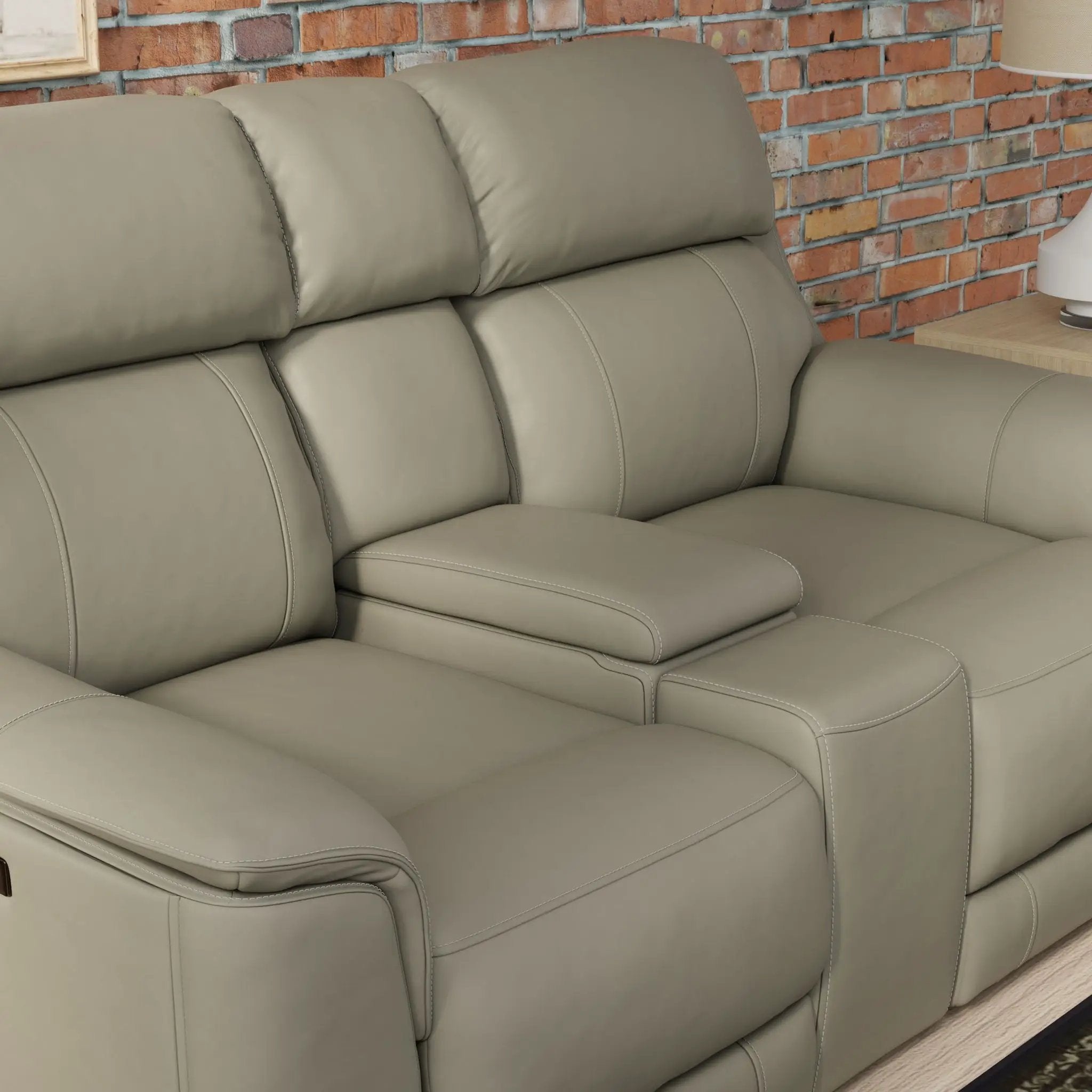 Oslo - Dual Power Reclining Loveseat With Console by Unique Piece Furniture